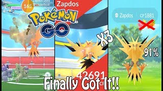 Pokémon GO | 91% IV CAUGHT! THREE ZAPDOS RAID BOSSES! (Level 5) | Legendary Gym Raids Ep. 17
