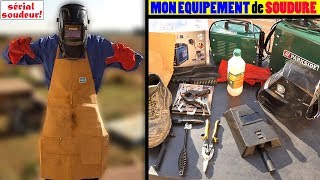 mon équipement de soudure ! poste à souder masque de soudeur gants etc. PARKSIDE LIDL SCHEPPACH...