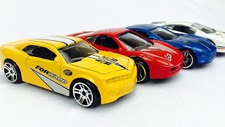 Carros de Carreras para Niños - Autos en Colores Primarios