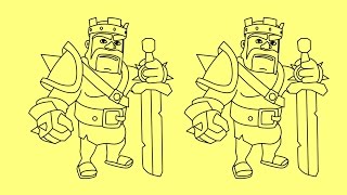 How to draw Clash of Clans characters Barbarian King | Как нарисовать Clash of Clans