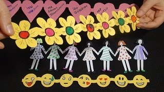 Kağıttan El Ele Tutuşmuş Çocuklar ve Yan Yana Çok Şirin Şekiller - DIY Paper Figures