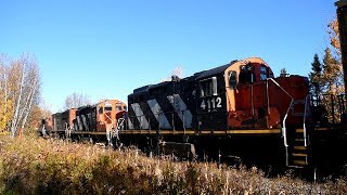 Awesome Lashup on CN Train 305 w/2 GP9's & DPu at Berry Mills, NB