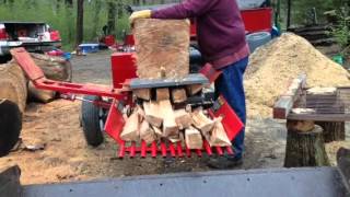 Splitting a Red Oak round