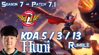 SKT T1 Huni RUMBLE vs POPPY Top - Patch 7.1 KR Ranked