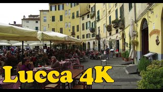 Walk around Lucca Italy 4K.