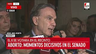 Pichetto admitió que la ley del aborto va a volver a Diputados