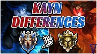 Differences: Challenger vs Gold Kayns (Master Both Forms - Shadow Assassin/Rhaast)