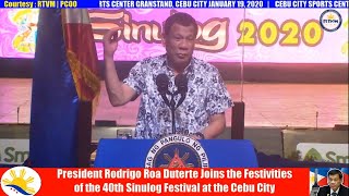 President Rodrigo Roa Duterte Joins the Festivities of the 40th Sinulog Festival at the Cebu City