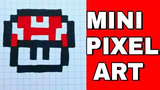 Как нарисовать по клеточкам грибочек из Марио MINI PIXEL ART.