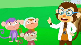 Five Little Monkeys Jumping On The Bed | 5 Little Monkeys | Nursery Rhymes Songs | Bubbly Dots