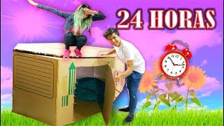 24 HORAS en un FUERTE de CAJAS de CARTÓN!! | Palomitas Flow