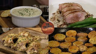 Creamy Rabbit & Duck Fat Potatoes, Seared Balsamic Duck Breast and Smoked Trout Dip  (#744)
