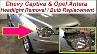Chevrolet Captiva Sport / Opel Antara Headlight Replacement and Headlight light bulb replacement
