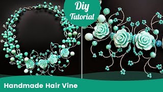 Hair Accessory Ideas. Handmade DIY Hair Vine from Beads and Wire