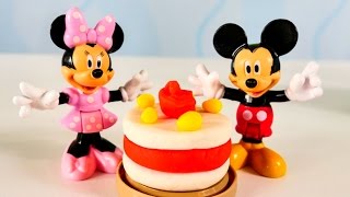 Микки и Минни Маус пекут торт Play Doh