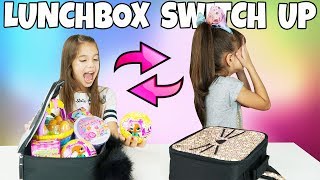 The LUNCHBOX SWITCH UP Challenge! With Surprise Toys | Emily and Evelyn