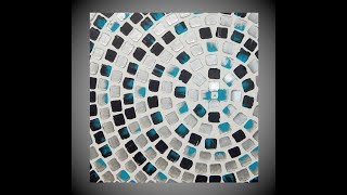 Abstract Painting textured painting Acrylic painting Squares Art Silver Turquoise by ilonka