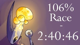Hollow Knight 106% True Ending + Nightmare King NMG Speedrun Race - 2:40:46 loadless