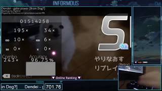 osu! | Informous | Dendei - gabe power [Brain Dog?] +HD,DT 96.75% FC 702pp #1 | LIVESTREAM