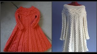 Вязаное платье спицами, в стиле "Шамони"_ Часть первая. Схема.knit dress