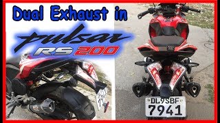 Dual Exhaust System In Pulsar RS 200 || TBR or akrapovic || LED Strip in Tyre Rim || Cinematic views