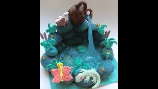 как сделать водопад из горячего клея и холодного фарфора...