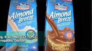 Review of Blue Diamond Almond Breeze almond milk chocolate vanilla unsweetened Dairy alternative