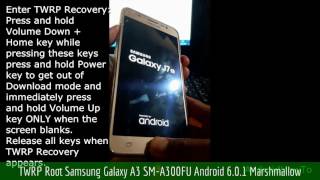 TWRP Root Samsung Galaxy A3 SM-A300FU Android 6.0.1 Marshmallow