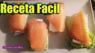 Receta de cogollos de tudela con salmon y queso fresco