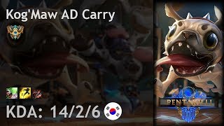 Kog'Maw AD Carry vs Caitlyn - KR Challenger Patch 7.21