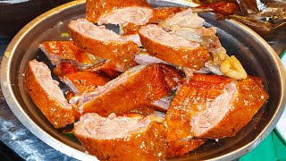 Amazing Street Meat Stall, Phnom Penh Street Chopped Meat, Chop Chop Pork