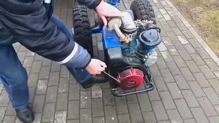 Мотоблок МТЗ 12 Запуск, двигатель УД 25, стартер от хонда