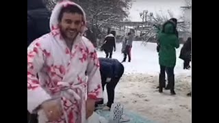Купание на Крещение Господне в Гидропарке Киев 2018.Bathing Epiphany
