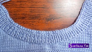 Круглый ВЫРЕЗ ГОРЛОВИНЫ. ГОРЛОВИНА Часть 3. Вязание спицами # 52