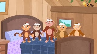 Five little Monkeys Jumping on the Bed Song - Nursery Rhymes Songs by Kids Yogi