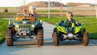 Tug-of-War 2 - Power Wheels Jeep vs Dune Racer!