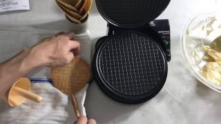 Making Waffle Cone Timelapse- Chef's Choice 838 Waffle Cone Express