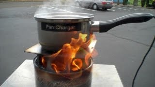 Stove-in-a-can with Pan Charger Thermoelectric generator