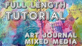 Studio Time 19 - "Christmas Flavour'' mixed media art journal tutorial using wrapping paper scraps!