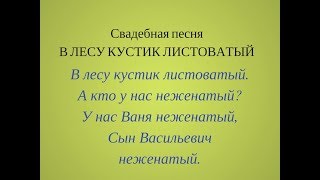 В ЛЕСУ КУСТИК ЛИСТОВАТЫЙ свадебная величальная песня Московской области. Фольклорный ансамбль ЗАТЕЯ