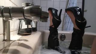 Fully clothed bath in heels, POV