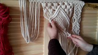 Как cвязать//rhombus macrame// макраме для начинающих//makrome// мастер класс ПАННО часть 2 ❤️❤️❤️