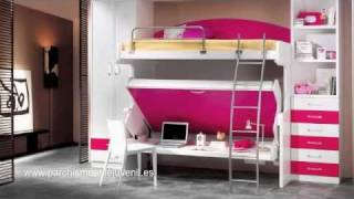 Mueble juvenil CAMA MESA ABATIBLE / LITERAS / DORMITORIOS INFANTILES / CONVERTIBLE EN ESCRITORIO