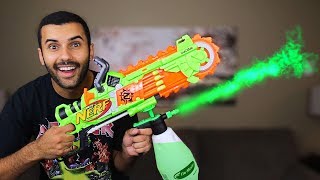 MOST DANGEROUS NERF MOD OF ALL TIME!!! (NERF GREEN FLAMETHROWER MOD 3.0!!) *INSANELY DANGEROUS*