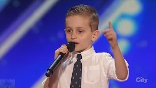 America's Got Talent 2016 Nathan Bockstahler 6 Year Old Stand-up Comedian Full Audition Clip S11E01