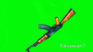 Удар и бросок АК 74 со звуком Футаж хромакей green screen HD