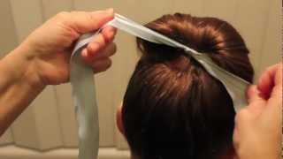 かんたん かわいい「リボンを使ったまとめ髪」 Updo hair with a ribbon