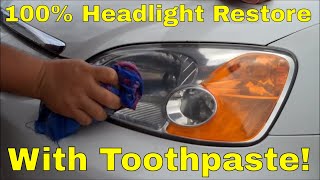 Headlight Lens Restore using Toothpaste!