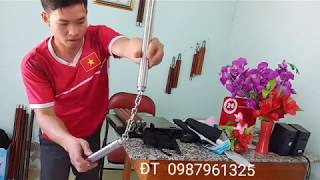 Kiểm tra côn nhị khúc rút gọn, côn lắp gậy, côn inox tiện vân, côn căm xe dây xích