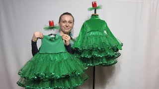 Как пошить Новогоднее Платье "ЁЛОЧКА" Детальный обзор с Разъяснениями!